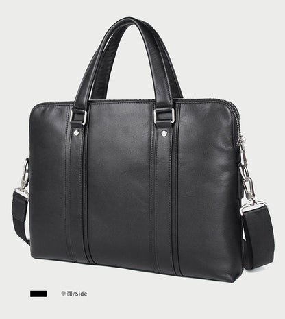 Pasta de Couro Genuíno de Luxo para Homens, Bolsa de Couro para Negócios, Bolsa para Laptop de 15,6", Pasta de Escritório Masculina, Porta-Documentos, Bolsa de Ombro