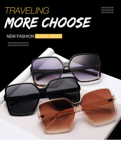 Higody Fashion Women Oversized Sunglasses Gradient Plastic Brand Designer Eyewear Female Sun Glasses UV400 Lentes De Sol Mujer