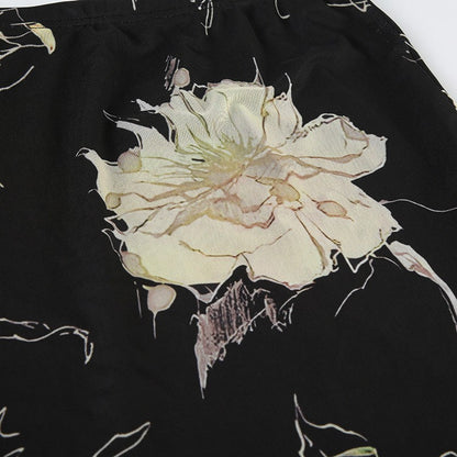 Goth Dark Y2K Aestheics Double Layer Mesh A-line Skirt Women Fashion Florals Pri