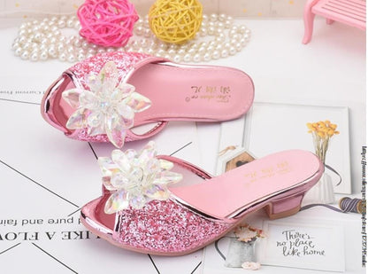 Shoes For Girls Cartoon Leather Children Shoes Frozen Princess Kids Shoes Girl Slippers Dress Snow Queen Sandal