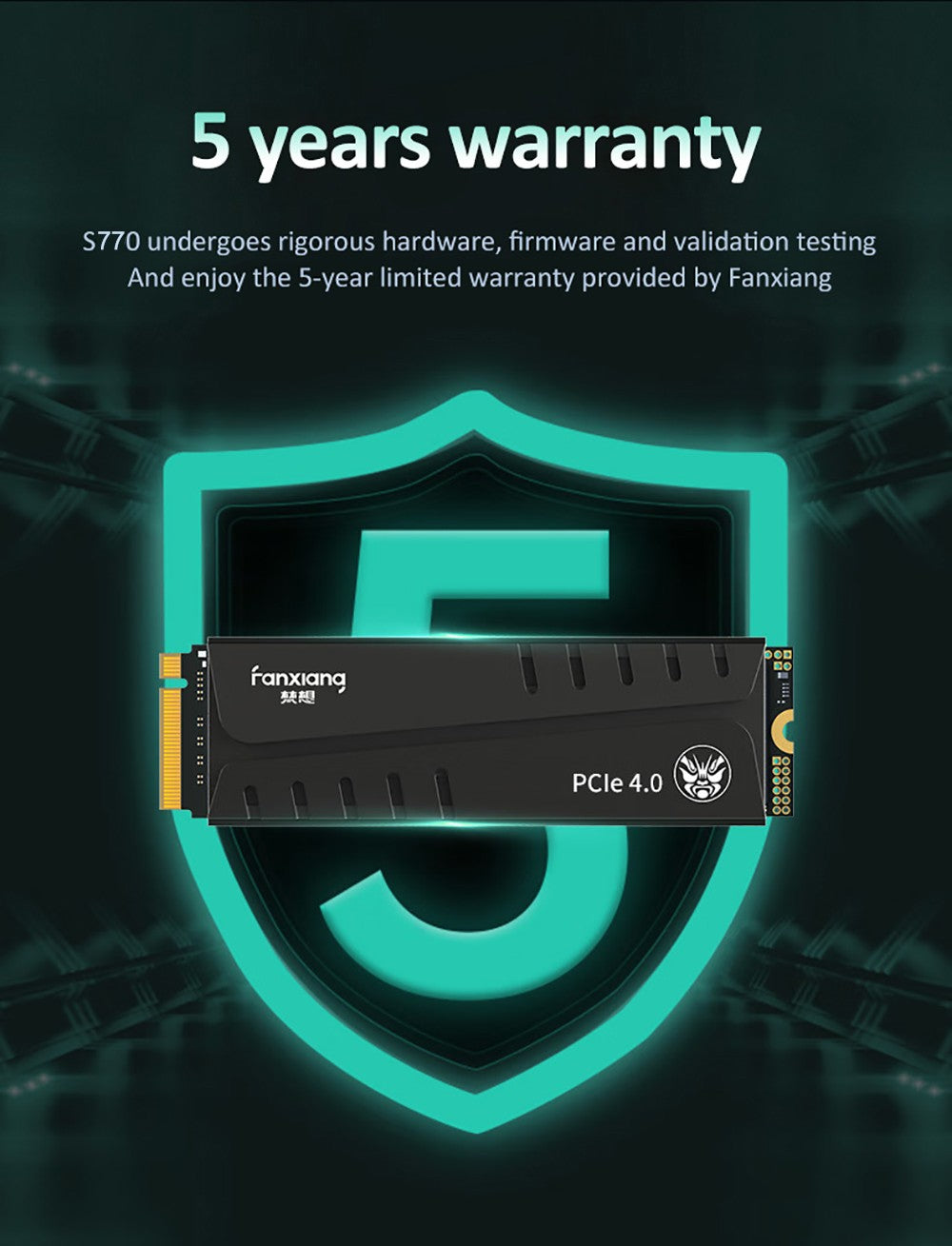 Fanxiang S660/S770/S880 SSD NVMe M2 PCIe4.0x4 1TB 2TB 4TB Unidade de Estado Sólido Interna para PlayStation5/PS5 SSD de Desktop