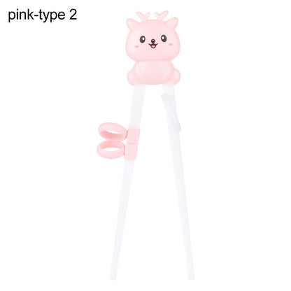1 Pair Cartoon Chopsticks Children Eating Training Chopsticks Learn Chopsticks Correct Usage Baby Practice Chopstick