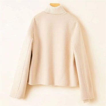 Spring Autumn 2025 New O-Neck Woolen Short Coat Women Female Korean Fashion Single-Breasted High-Quality Wool Jacket Female B733