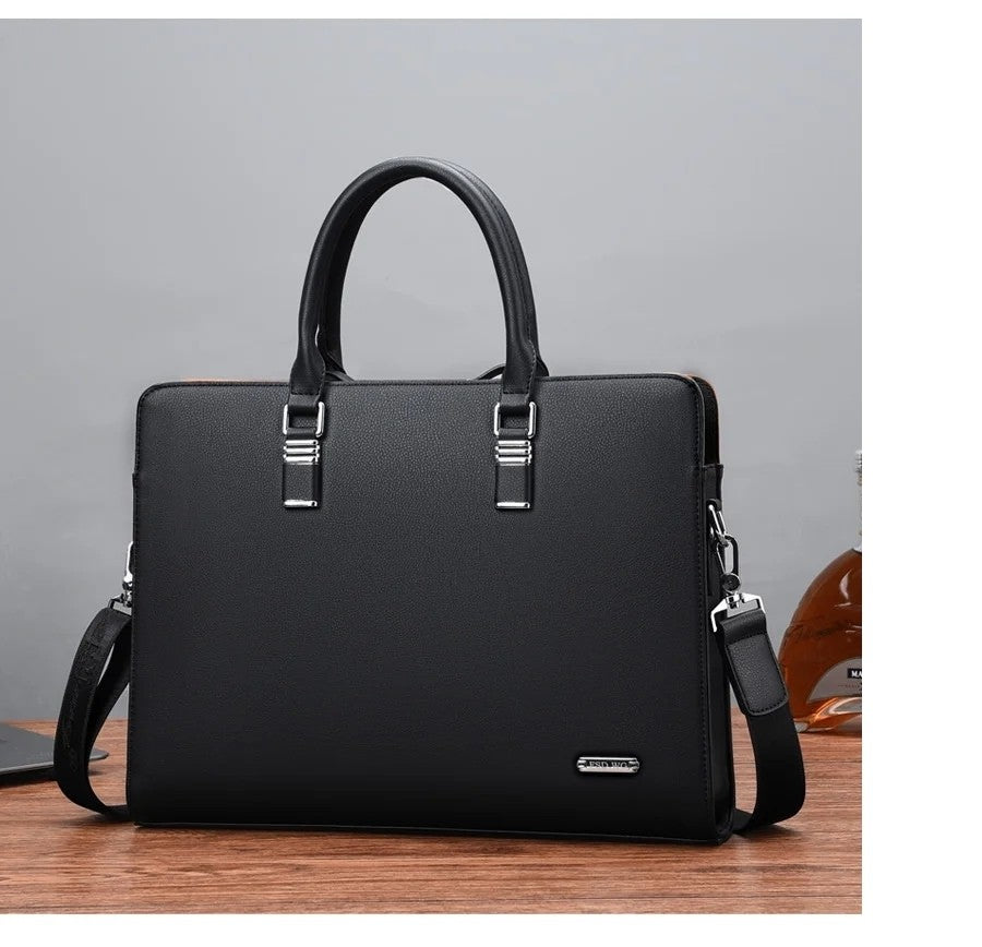 MOTAORA Genuine Leather Laptop Bag Men 14-15.6 Inch Business Briefcase Work Messenger Bag for MacBook HP Dell Acer