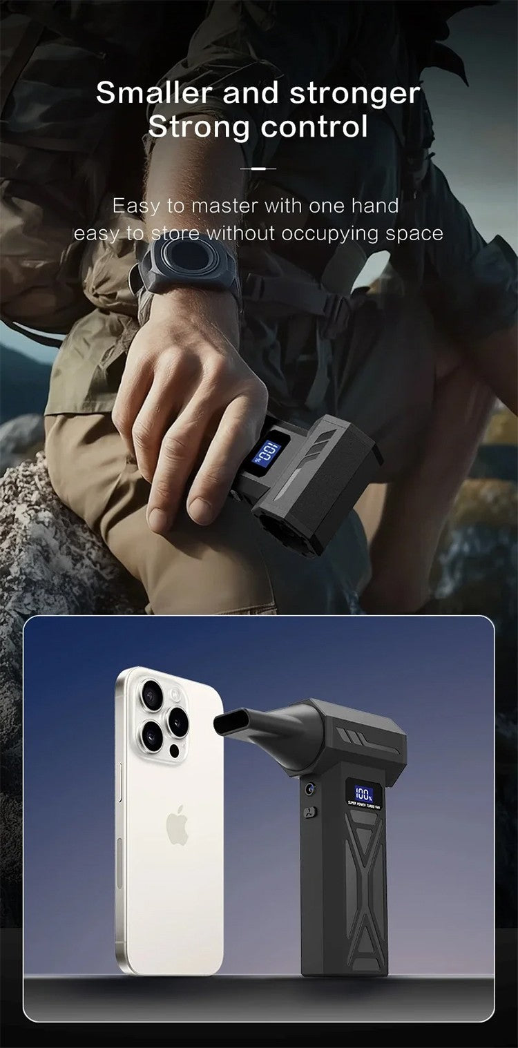 JH Portable Air Blower Free shipping Mini Turbo Jet Fan Handheld Brushless Motor 130000 RPM 52m/s Industrial Duct Fan