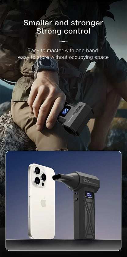 JH Portable Air Blower Free shipping Mini Turbo Jet Fan Handheld Brushless Motor 130000 RPM 52m/s Industrial Duct Fan