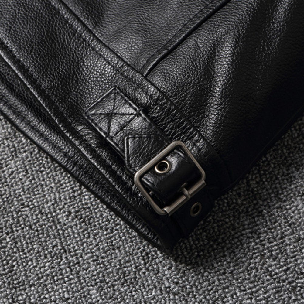 Men Imatition Leather Retro Stand Collar Jacket PunkStyle Coat Motorcycle Clothe