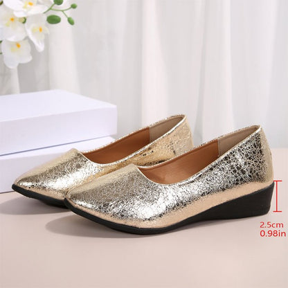 2025 Fashion Bling Flat Shoes for Women Spring Autumn Solid Pointed Toe Women's Shoes All-Match Plus Size Flats Shoes Ladies