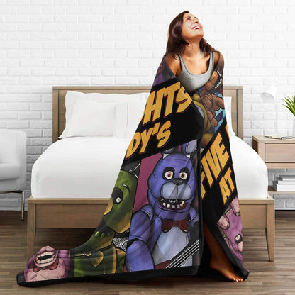 FNAF At Freddys Blankets Fleece Textile Decor Multi-function Super Soft Throw Blankets for Sofa Bedroom Bedspreads