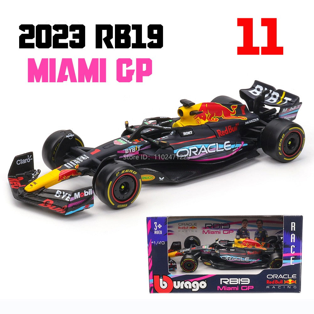 Bburago 1:43 F1 Aston Martin Aramco F1 Team AMR23 2023 #14 Alonso #18 Stroll Carro de Liga Metálica Modelo Fundido Colecionável
