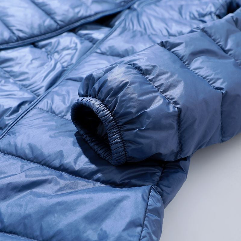 Hoody Long White Duck Down Coat Autumn Winter Portable Hooded Puffer Down Jacket Women Casual Double Zipper Windproof Thin Light