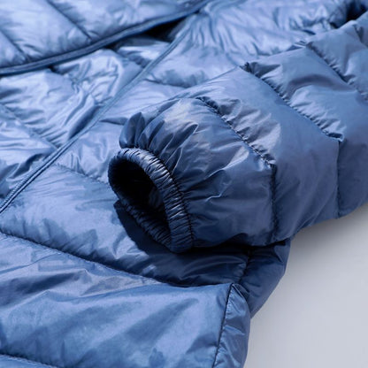 Hoody Long White Duck Down Coat Autumn Winter Portable Hooded Puffer Down Jacket Women Casual Double Zipper Windproof Thin Light