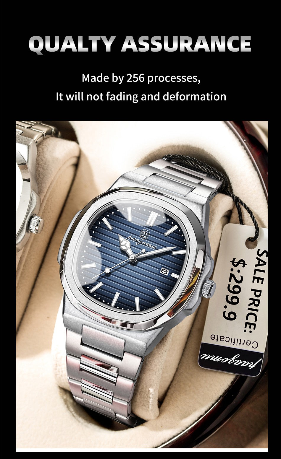 POEDAGAR Luxury Men Quartz Watch Waterproof Date Week Luminous Wristwatch Stainless Steel Men's Watches Male Clock Sports Reloj