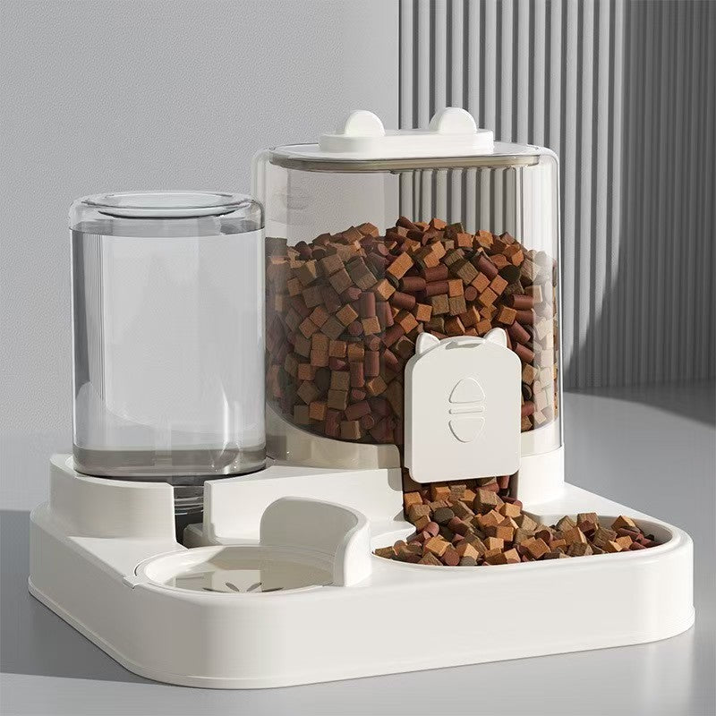 Comedouro Automático para Cães Gatos com Bebedouro Grande Capacidade Armazenamento de Ração Dispensador de Comida Acessórios para Filhotes e Pets