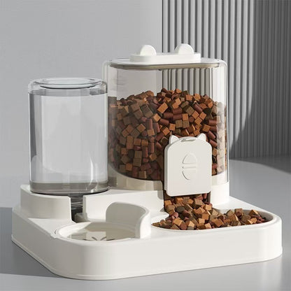 Comedouro Automático para Cães Gatos com Bebedouro Grande Capacidade Armazenamento de Ração Dispensador de Comida Acessórios para Filhotes e Pets