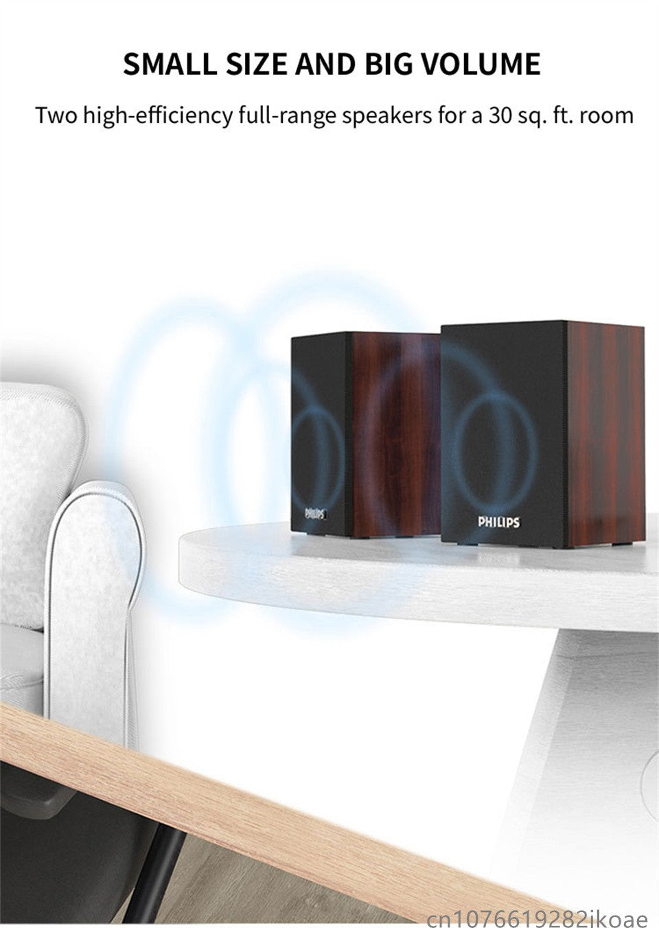 Caixas de Som Bluetooth Philips SPA20 Alto-falante Externo Reprodutor de Música Som Estéreo HiFi Subwoofer para Computador de Mesa Celular