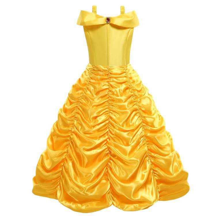 Disney Belle Princess Dress Halloween Cosplay Beauty and The Beast Costumes 2-10Y Girls Birthday Party Children Clothing Gown
