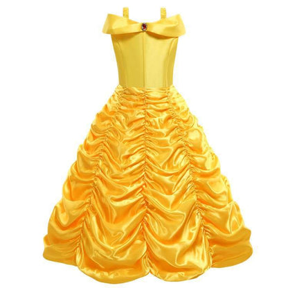 Disney Belle Princess Dress Halloween Cosplay Beauty and The Beast Costumes 2-10Y Girls Birthday Party Children Clothing Gown