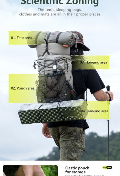 BISINNA Camping Backpack 25+10L Ultralight Travel Bag for Men Women Large Capacity Outdoor Sports Climbing Hiking Backpack