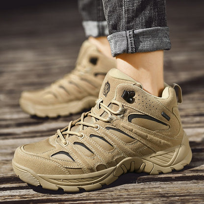Novas Botas de Couro Masculinas de Alta Qualidade Tênis de Pesca Caça Deserto Combate Botas Masculinas Sapatos de Caminhada ao Ar Livre Botas de Tornozelo Segurança no Trabalho