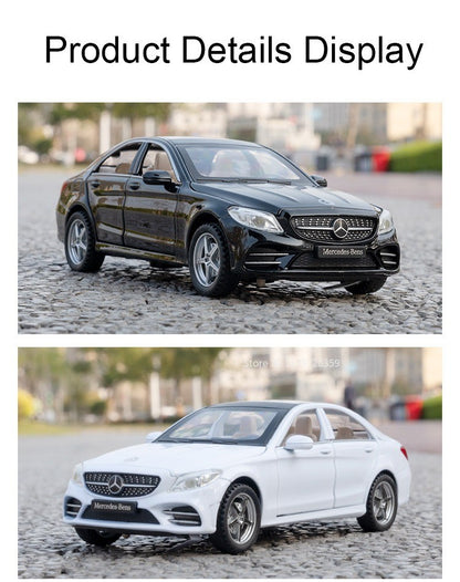 1:32 S650 C260 Modelo de Carro de Brinquedo em Miniatura Liga Fundida com Som Luz Portas Abertas Veículo de Simulação de Fricção Brinquedos para Presentes de Meninos