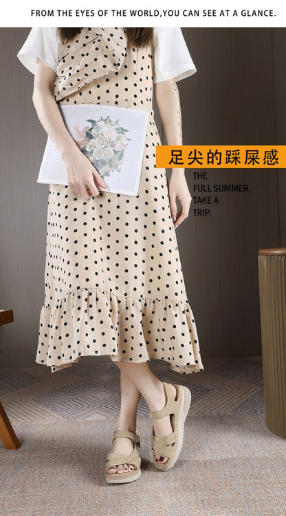 Sandal Lightweight Casual Sporty Comfortable Thick-Soled Velcro Versatile Fashion Trend Breathable National Style Wear-Resistant