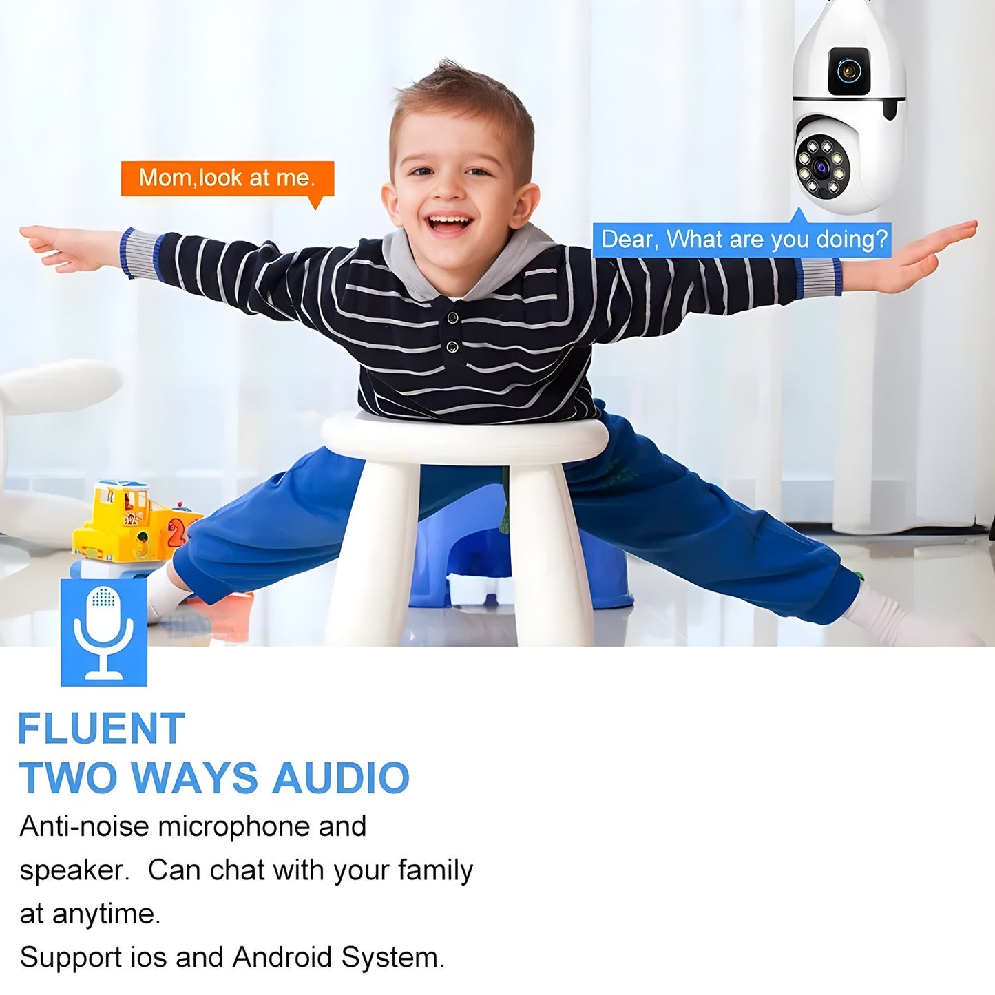 HD 1080P 2.4G Wifi Surveillance Camera Outdoor Dual Lens Dual Screen Security Protection Camera Video Surveillance Camera