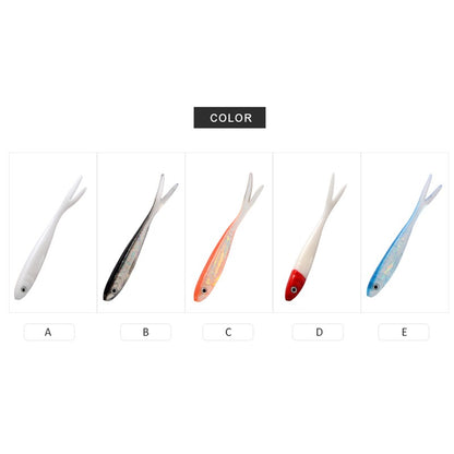 MEREDITH 5 pçs 100mm 4.4g Iscas macias de pesca para água salgada e doce Silicone Minnow Vermes Wobblers Isca artificial Bass Tackle Jigs