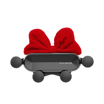 Cute Cartoon Red Bow Universal Gravity Car Phone Holder GPS Stand Bracket Creative Auto Air Vent Clip Mount Mobile Phone Holder