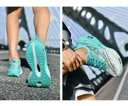 Air Cushion Carbon Plate Running Shoes Jogging Marathon Men Sports Breathable Lightweight Comfortable Nonskid Casual Sneakers