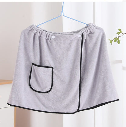 Men's Bath Skirt Hotel Household Simple Fine Fiber Adjustable Bath Towel Size Is Suitable For Men Weighing Less Than 90 KG Wear