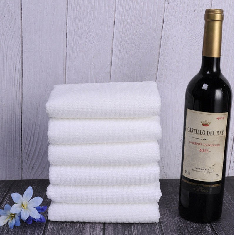 10PC White Ultra Soft Microfiber Fabric Face Towel Hotel Bath Towel Wash Hand Towels Portable Terry Multifunctional