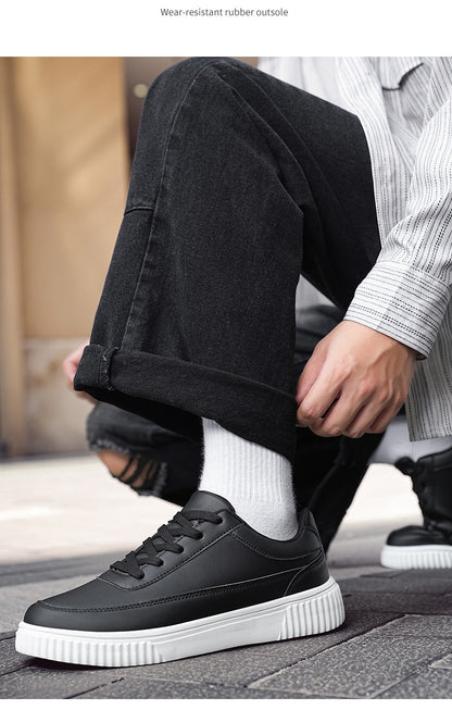 Tênis Masculino Impermeável de Prancha Leve Outono Inverno Tênis Masculino Casual com Cadarço Macio para Esportes e Caminhada