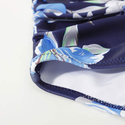 bikini Beach Style Floral Printed Women's Swimsuit Cross High Waisted Tow-piece For Teenagers biquinis feminino tendência 2024