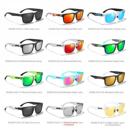Óculos de Sol Masculinos de Tamanho Grande KDEAM PLUS, Polarizados, Fotocromáticos, Visão Noturna, Quadrados, Óculos de Sol Femininos da Moda, Largura 154mm