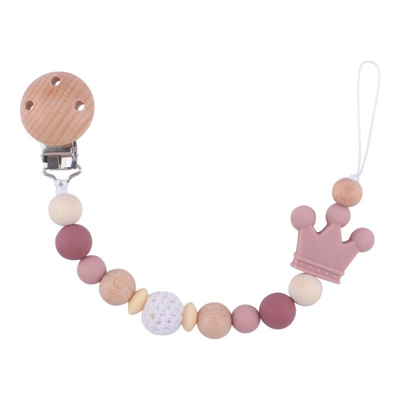 Baby Soother Nipple Clip Infant Dummy Holder Strap Pacifier Chain Silicone Beads for Baby Chew Toy Teether Teething BPA Free