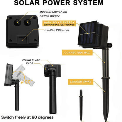 Solar Curtain Icicle Lights IP65 3.5M Outdoor Eaves Decoration Lights 8 Modes Wedding Christmas Party Garden Fairy Lights String