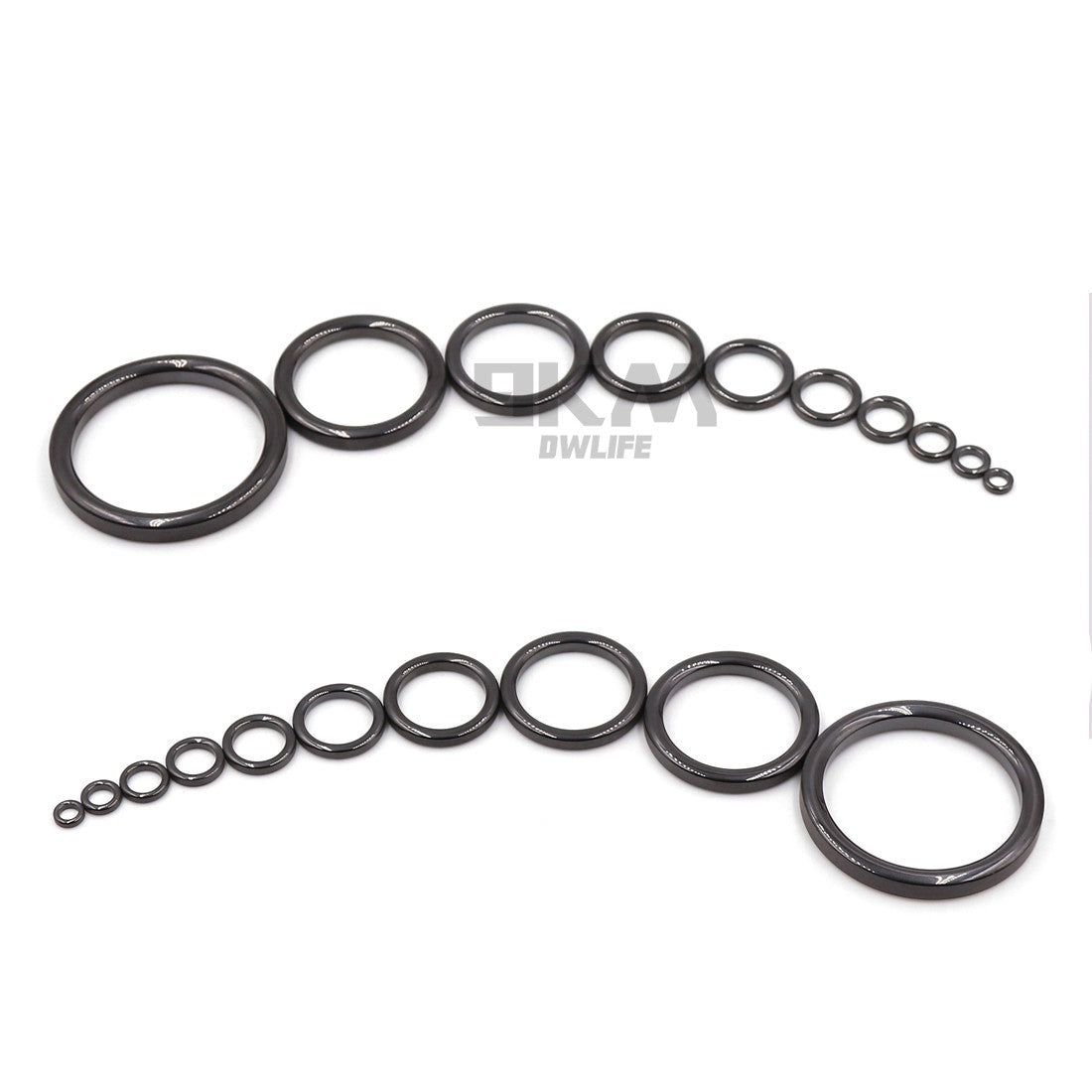 Anel Guia de Vara de Pesca 10pçs~100pçs Resistente ao Desgaste Cerâmica Kit de Reparo de Vara Anel Alconite Preto 6mm~47.3mm