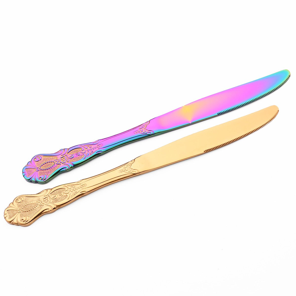 Conjunto de Talheres de Alta Qualidade Faca Garfo Colher de Sobremesa Louça Colorida Conjunto de Talheres de Aço Inoxidável Talheres de Mesa de Cozinha