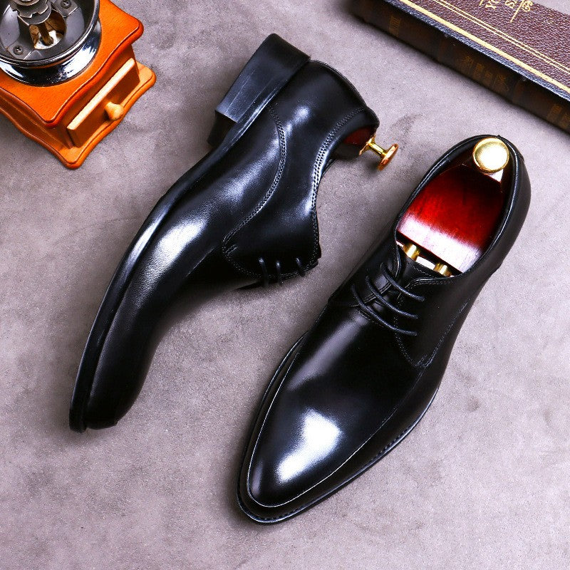 New Brand Genuine Leather Business Dress Shoes Men Formal Wear Casual British Large Size Leather Shoes Pointed Toe Oxfords