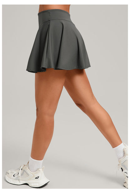 Women's Sports High Waisted Short Skirt Comfortable Breathable Belt Safety Pants and Pocket Tennis Workout Yoga Golf Mini Skirt