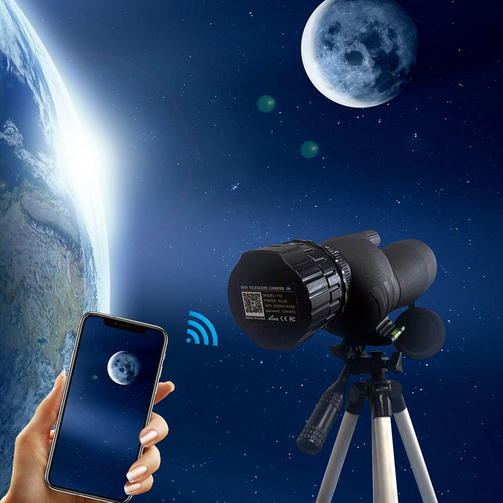 Novo Microscópio V12 Wifi HD Câmera Ocular Eletrônica 2K 4 Milhões Ocular Óptica para Lunetas de 25mm-50mm Telescópio para Observação de Pássaros