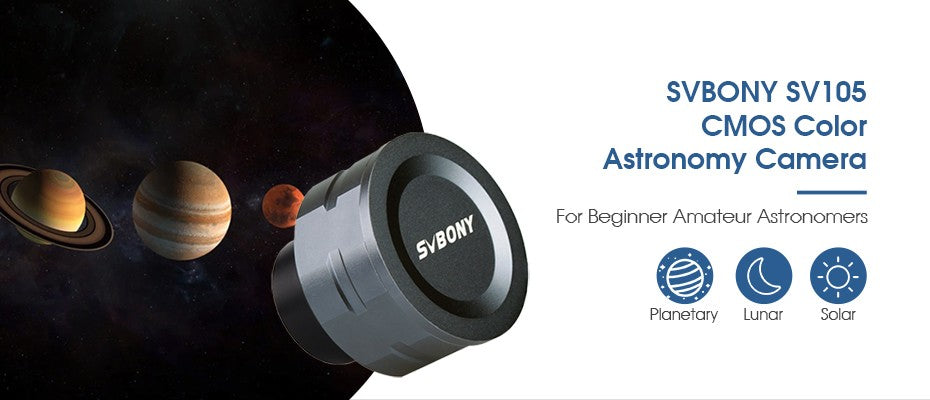 Câmera Planetária SVBONY Astronomy 1.25'' CMOS Câmera de Telescópio Ocular Digital USB 2.0 para Fotografia Planetária SV105