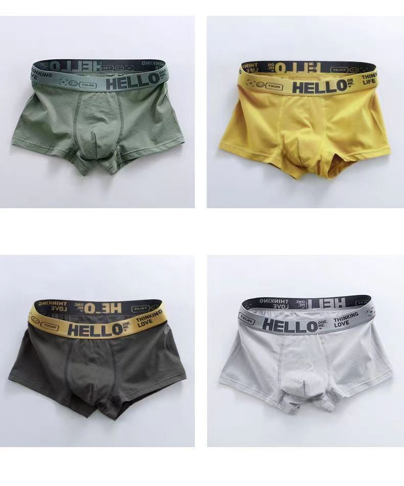 5PCS Boxer Panties Men Letter Underwear Trunks Sexy Underpant Comfortable Breathable Soft Cotton Panties Boxer Shorts Plus Size