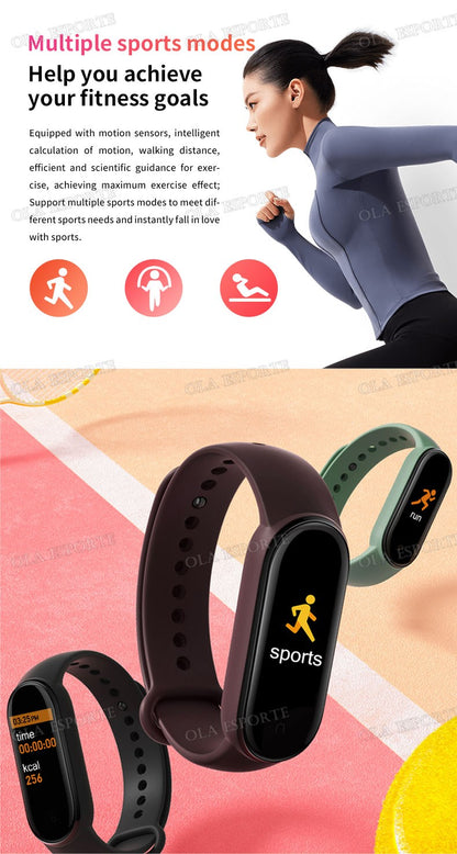 For Sports Smart Watch Music Control Fitness Calorie Track Bracelet Phone Message Remind Steps BT SmartWatch M8 Band