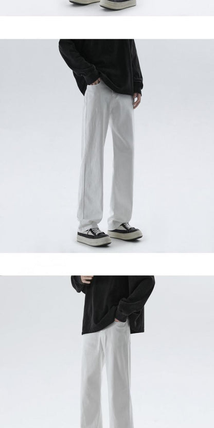 Cleanfit Extended Length Men's Jeans High Waist Slim Straight Leg Micro Flared Pants Bla Knife  Faionable Tall Size