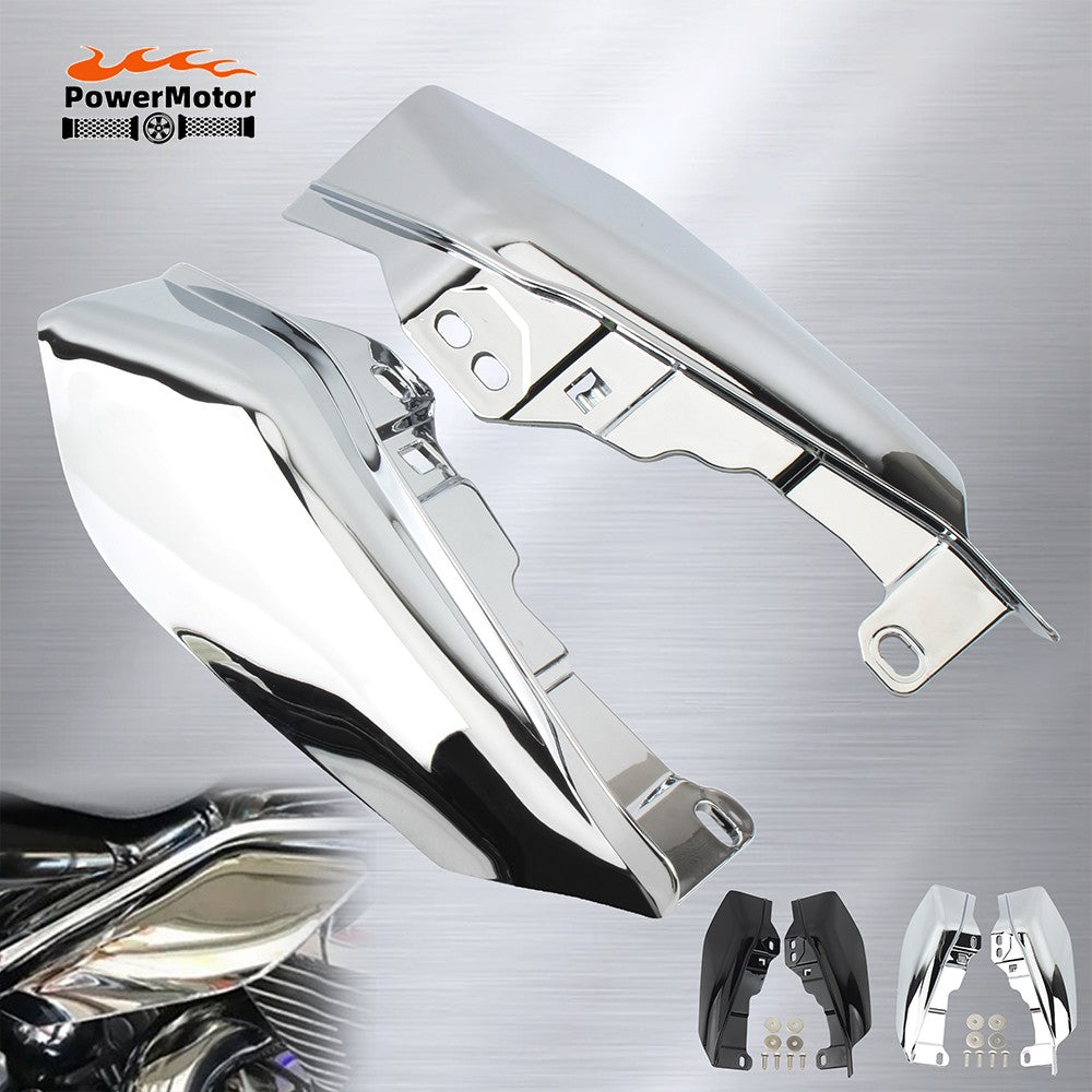 Defletor de ar do escudo térmico do quadro intermediário cromado preto da motocicleta para Harley Touring Street Electra Glide Road King 2001-2022