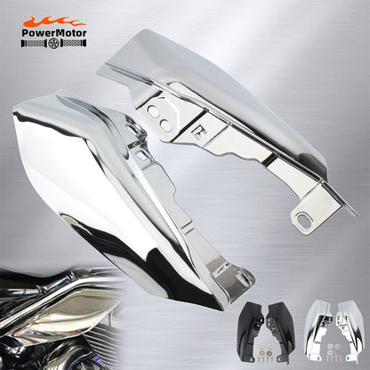 Defletor de ar do escudo térmico do quadro intermediário cromado preto da motocicleta para Harley Touring Street Electra Glide Road King 2001-2022