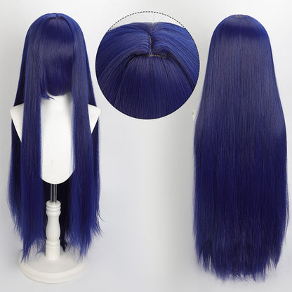 Peruca Colorida de 100cm Longa Lisa Cosplay Anime Fantasia Festa Perucas Sintéticas Resistentes ao Calor