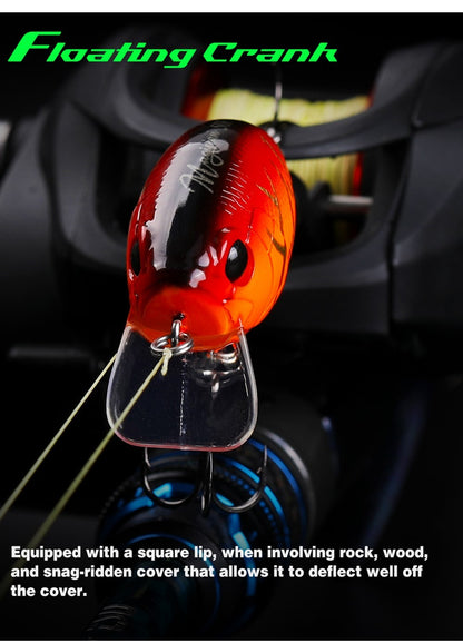 TSURINOYA Magician 50F 8.5g 50mm Crankbait Isca de Pesca de Superfície para Pesca em Água Raso Flutuante Iscas Artificiais para Tucunaré e Black Bass